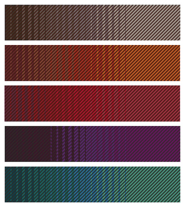 Selected ombre color palettes.