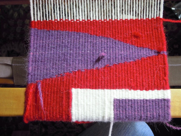 The second part of the sampler is how to weave on a diagonal (mine tends to curve a little bit)