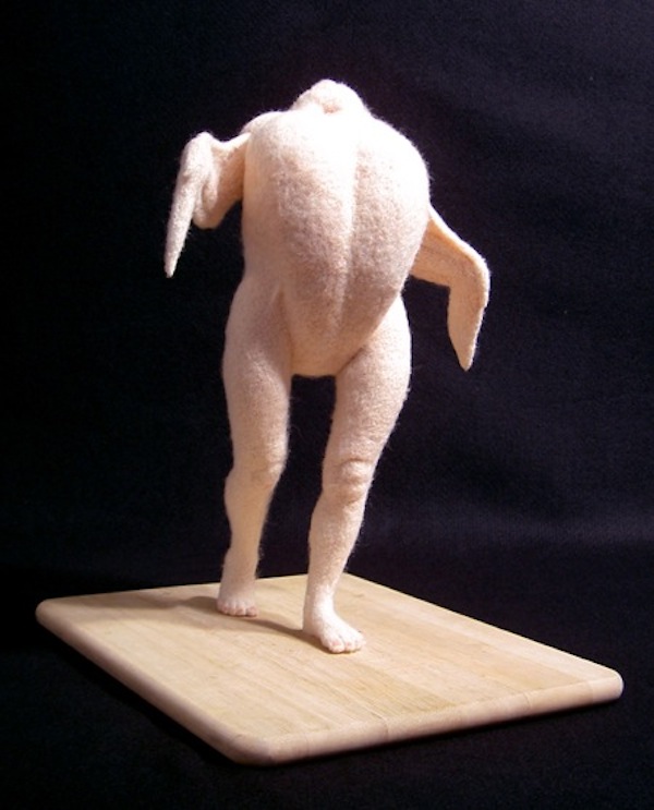 Stephanie Metz "Chicken Legs" Felted wool, wood 17" x 12" x 15" 2004