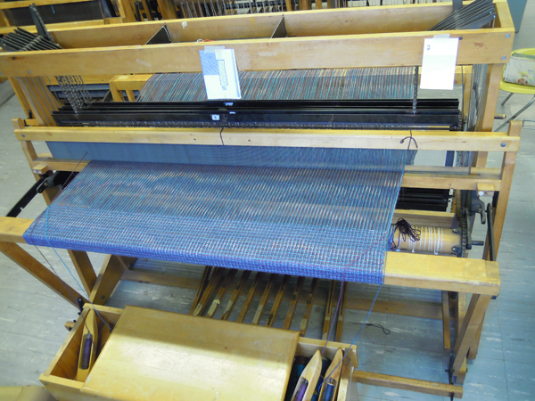 weaving on the loom