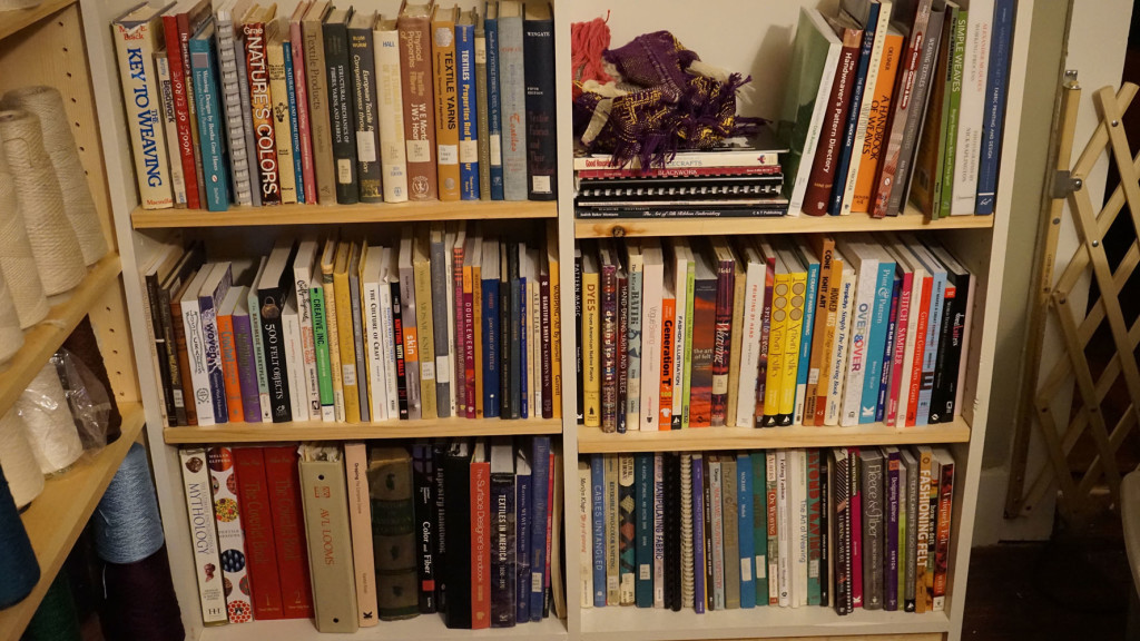 All of my textile books in one spot. It makes me want to buy more.