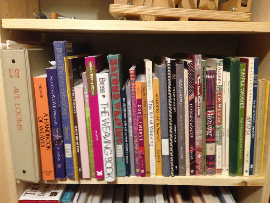 A few of my many weaving books that range from simple weave structures to more advanced drafts.
