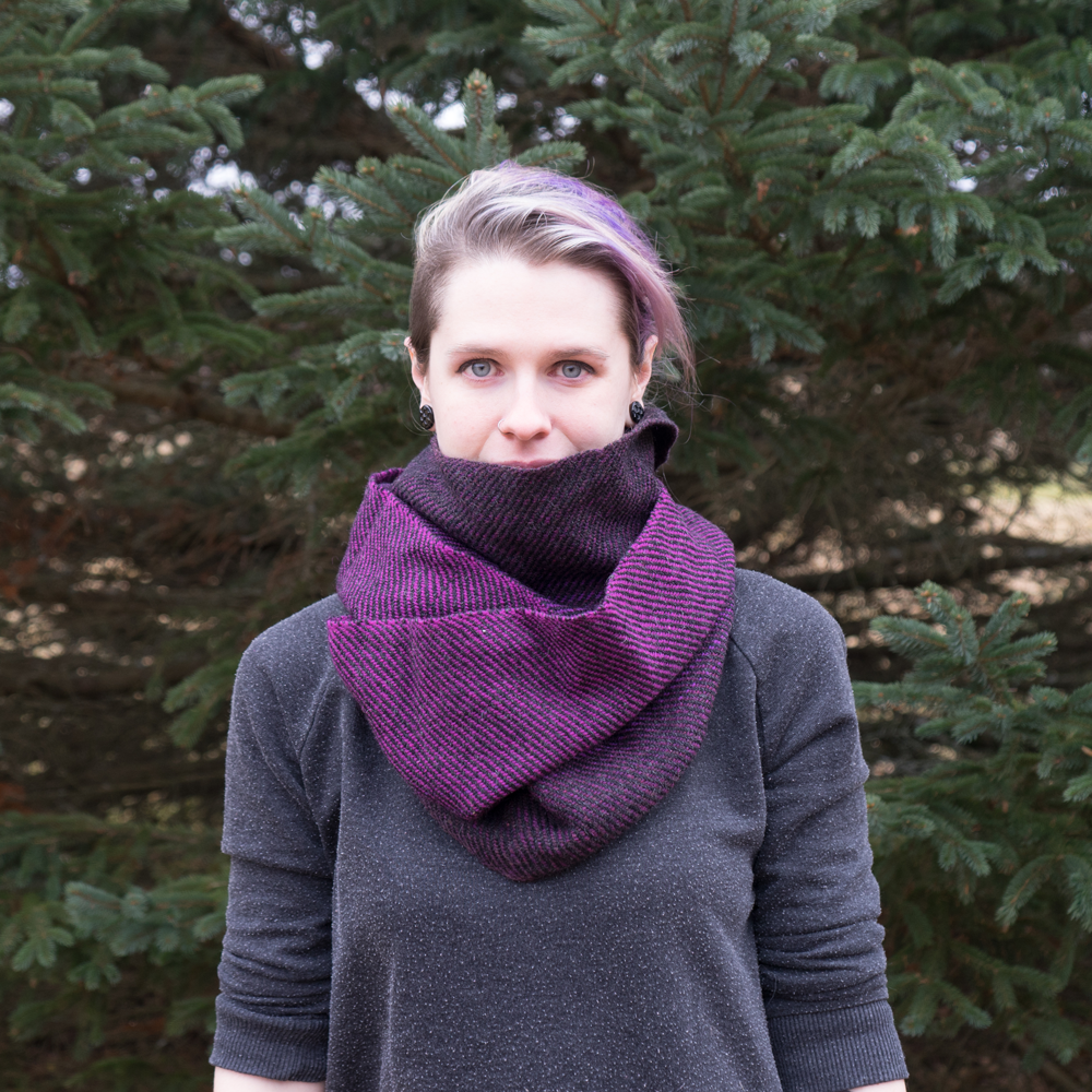 Purple Ombre Infinity Scarf - Front View